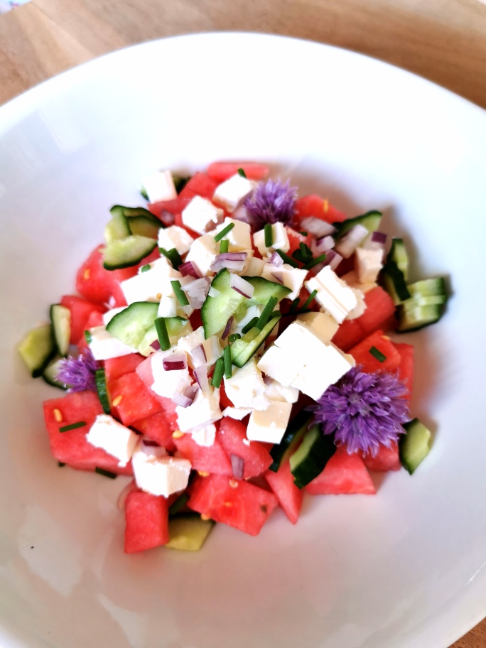 Melon salat med fetaost